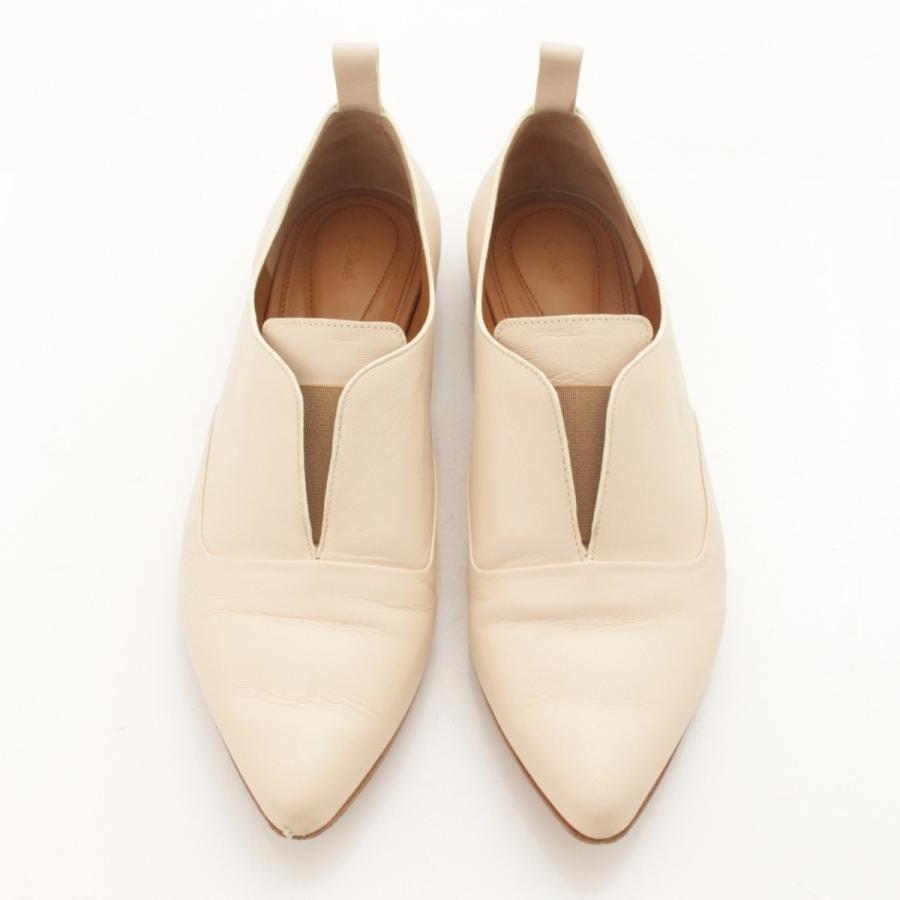 Chloe 【クロエ】Chloe レザー ポインテッドトゥ フラットシューズ 