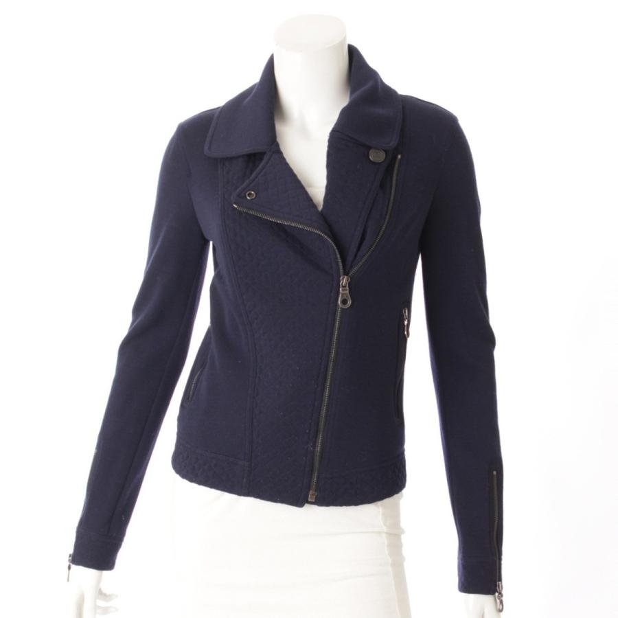 CHANEL シャネル  マトラッセ　ウールライダースジャケット　36 CHANEL シャネル マトラッセウールライダースジャケット36