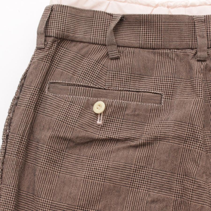 サカイ】sacai 1945 チェック パンチング スラックス パンツ ブラウン