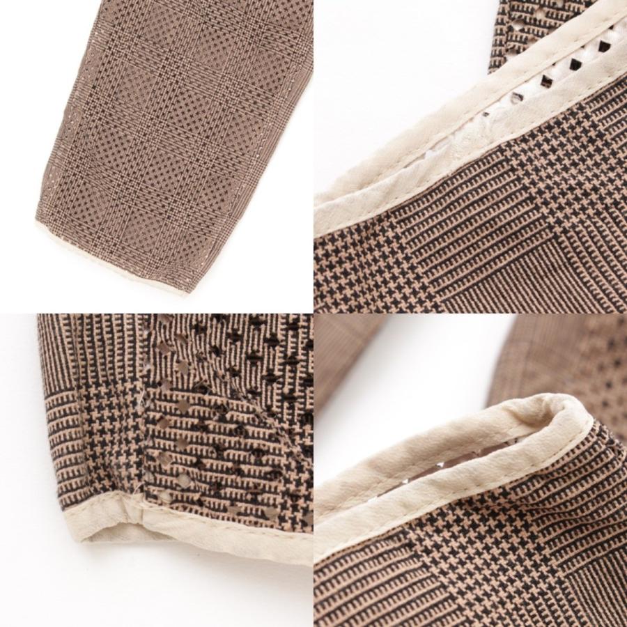 サカイ】sacai 1945 チェック パンチング スラックス パンツ ブラウン