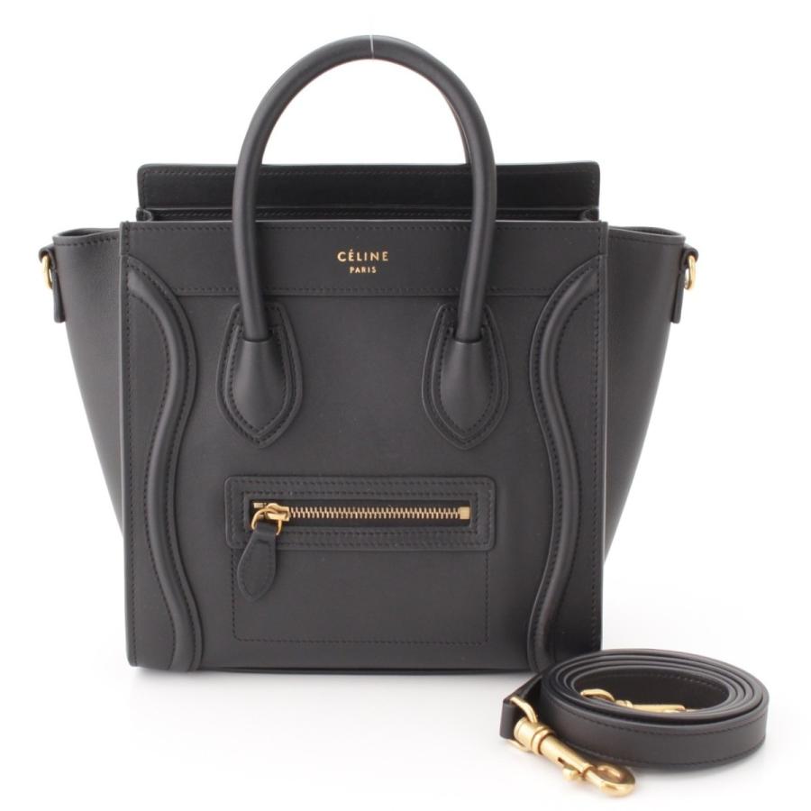 【セリーヌ】Celine　ラゲージ ナノショッパー 2WAY ショルダーバッグ 168243 ブラック  【中古】【正規品保証】55765｜retrojp