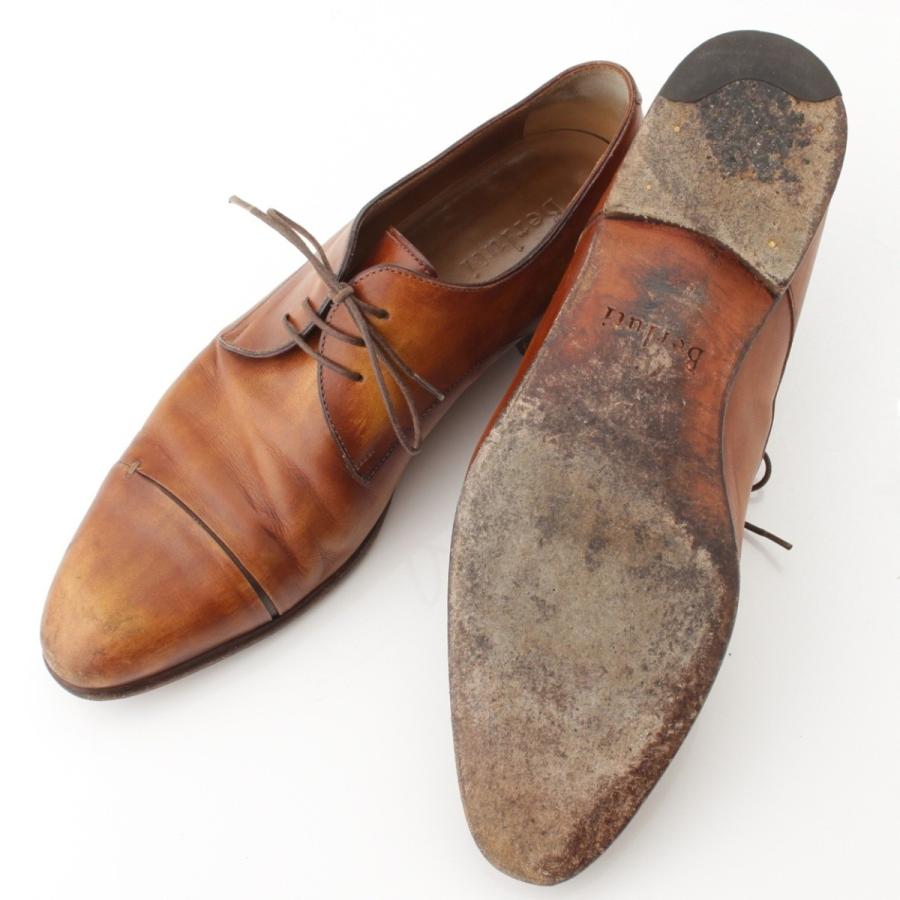 楽天ランキング1位【ベルルッティ】Berluti　GASPARD ガスパール レザー ビジネスシューズ ブラウン 8 1/2 【中古】【正規品保証】60596 自立支援