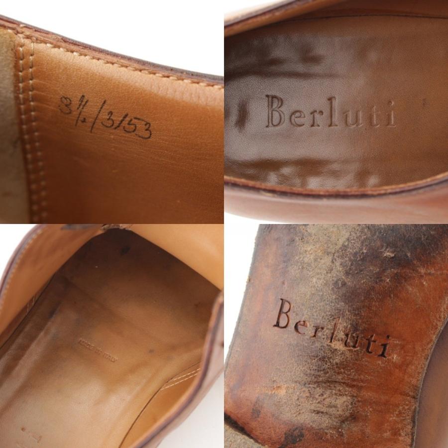 楽天ランキング1位【ベルルッティ】Berluti　GASPARD ガスパール レザー ビジネスシューズ ブラウン 8 1/2 【中古】【正規品保証】60596 自立支援