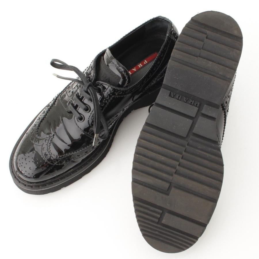 PRADA 【プラダ】Prada スポーツ ウィングチップ エナメル シューズ 