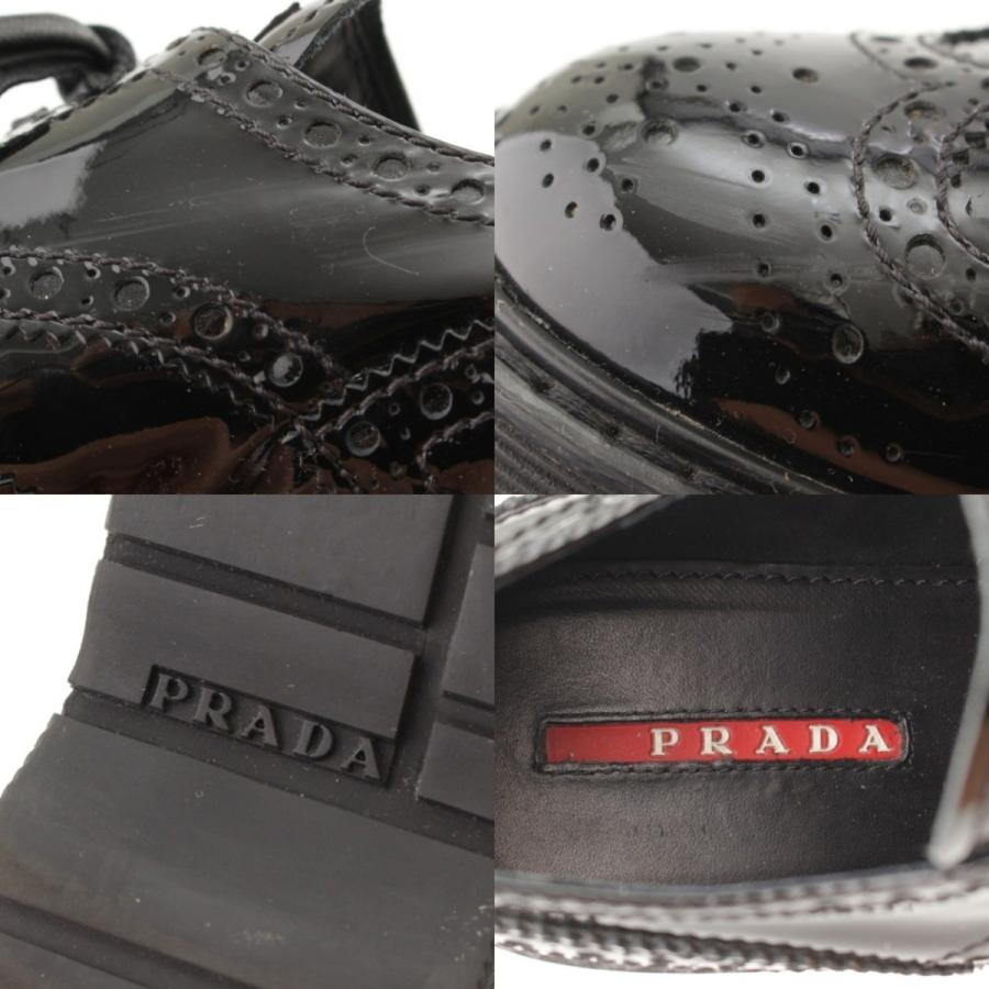 PRADA 【プラダ】Prada スポーツ ウィングチップ エナメル シューズ 