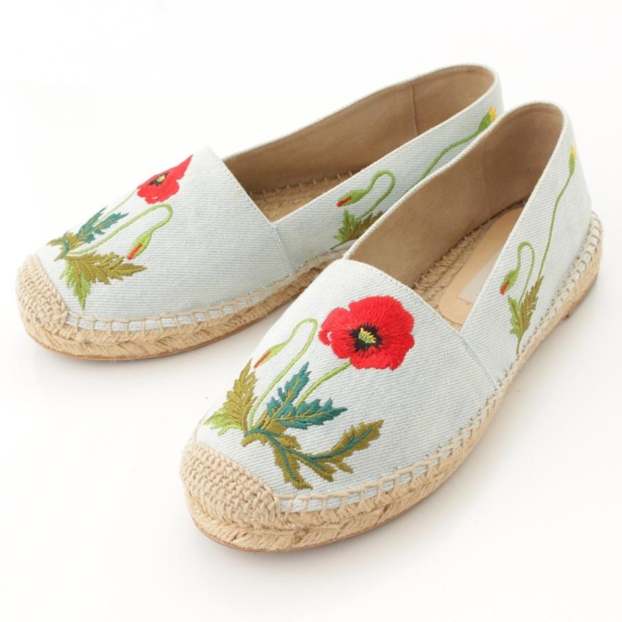 即納 最大半額 エスパドリーユ 刺繍 花柄 Mccartney ステラ マッカートニー Stella スリッポン 中古 正規品保証 37 ライトブルー シューズ Www Affaires Sociales Gouv Cg