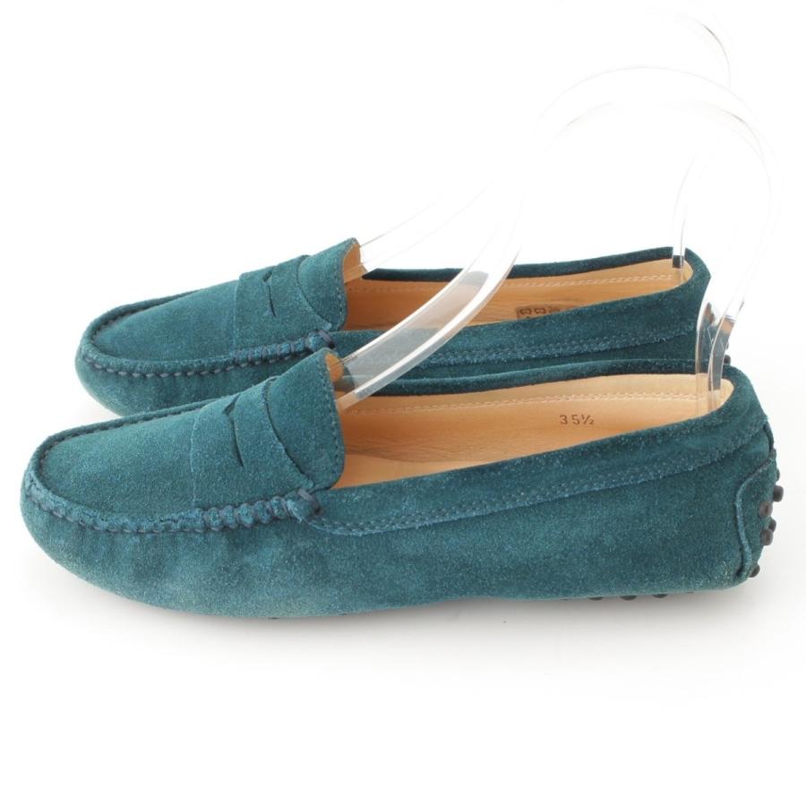 トッズ】Tods スエード ローファー ドライビングシューズ グリーン 35