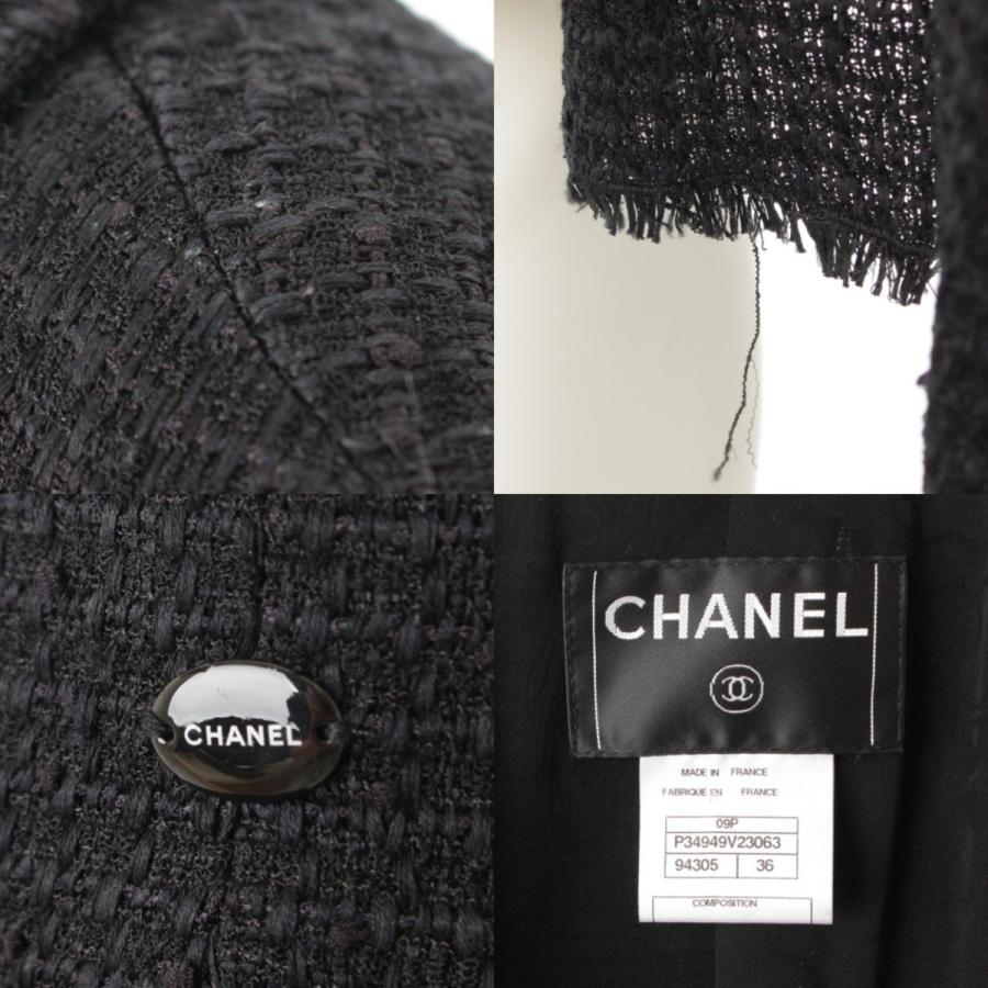 【シャネル】Chanel　09P ツイード セットアップ スーツ P34949 ブラック 36 【中古】【正規品保証】68987｜retrojp｜09