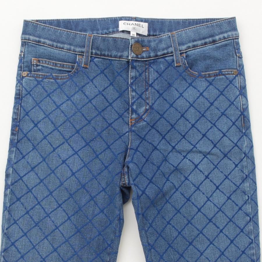 シャネル】Chanel 18P マトラッセ ジーンズ キルティング ストレッチ 