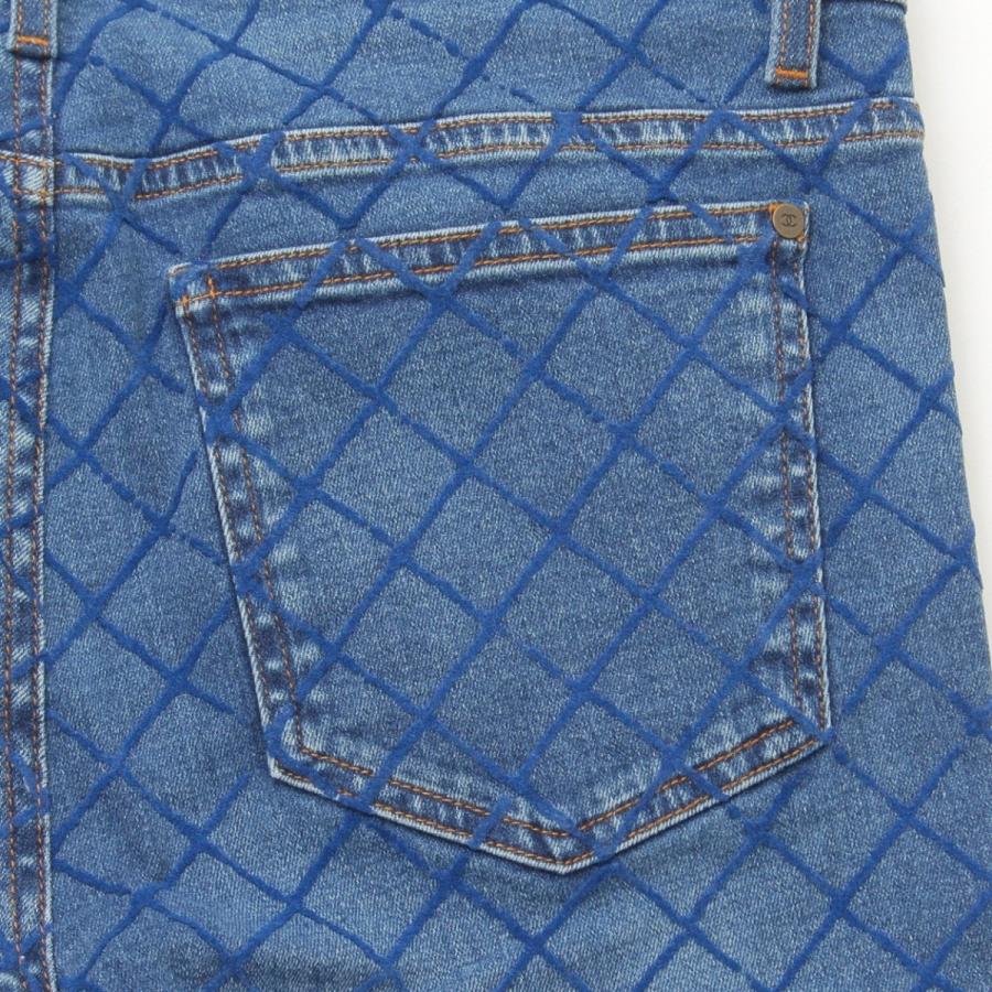 シャネル】Chanel 18P マトラッセ ジーンズ キルティング ストレッチ 
