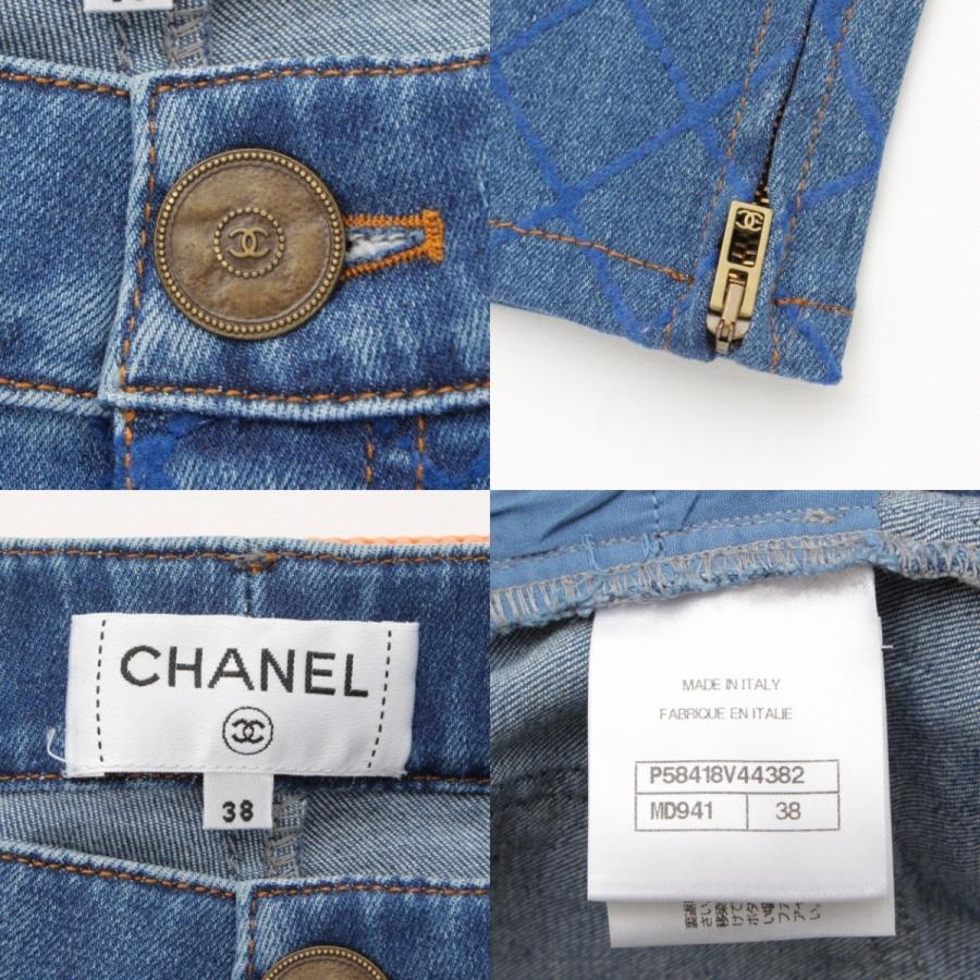 シャネル】Chanel 18P マトラッセ ジーンズ キルティング ストレッチ 