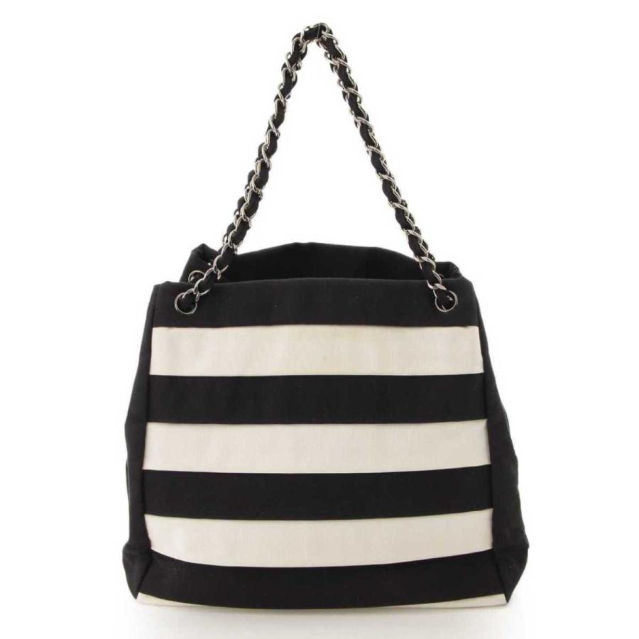 国内在庫 シャネル Chanel 2 55 ボーダー チェーンショルダーバッグ ブラック ホワイト 12番台 中古 正規品保証 バッグ Www Reinnec Cl