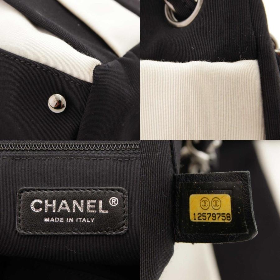 国内在庫 シャネル Chanel 2 55 ボーダー チェーンショルダーバッグ ブラック ホワイト 12番台 中古 正規品保証 バッグ Www Reinnec Cl