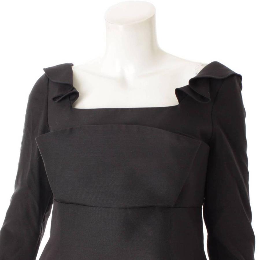 美品 フォクシー チューリップ ラッフル ワンピース ドレス 37076 黒