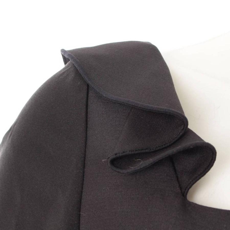 美品 フォクシー チューリップ ラッフル ワンピース ドレス 37076 黒