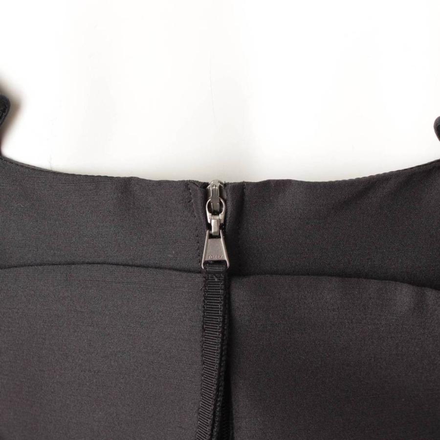 美品 フォクシー チューリップ ラッフル ワンピース ドレス 37076 黒