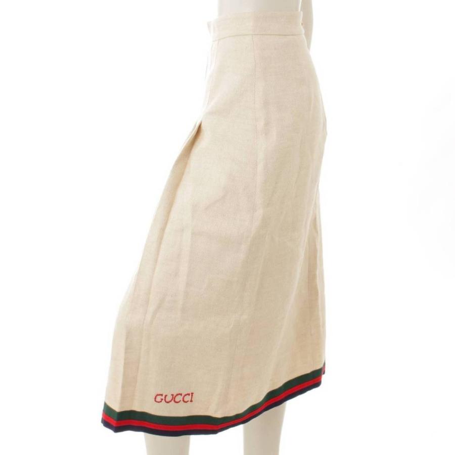 GUCCI グッチ　ロングスカート　オフホワイト　ホワイトベージュ GUCCI グッチロングスカートオフホワイトホワイトベージュ