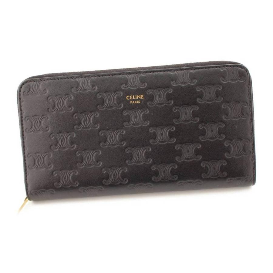 セリーヌ】Celine トリオンフ ラージ ジップドウォレット 長財布 
