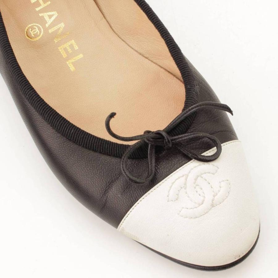 新素材新作新素材新作Chanel ココマーク バイカラー フラット パンプス