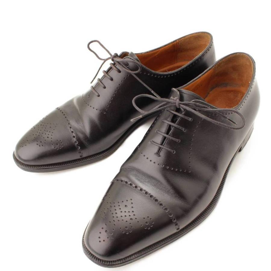 【ベルルッティ】Berluti　タトゥ メダリオン パンチドキャップトゥ シューズ ブラック 6 1/2 【中古】【正規品保証】91049