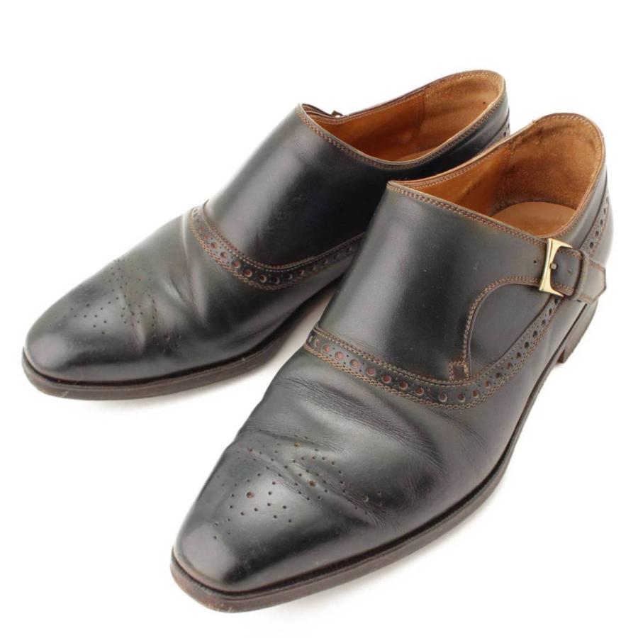 【ベルルッティ】Berluti　モンクストラップ メダリオン シューズ ブルー 6 1/2 【中古】【正規品保証】91050