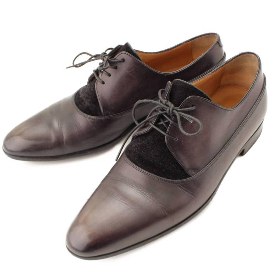 【ベルルッティ】Berluti　スエード×レザー パティーヌ レースアップシューズ ブラック 7 【中古】【正規品保証】91053