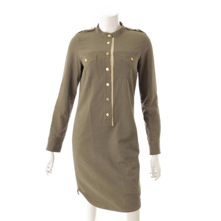 独特の上品 エミリオプッチ Emilio 中古 正規品保証 36 カーキ ワンピース ミリタリー 長袖 Pucci ワンピース チュニック Www Reinnec Cl