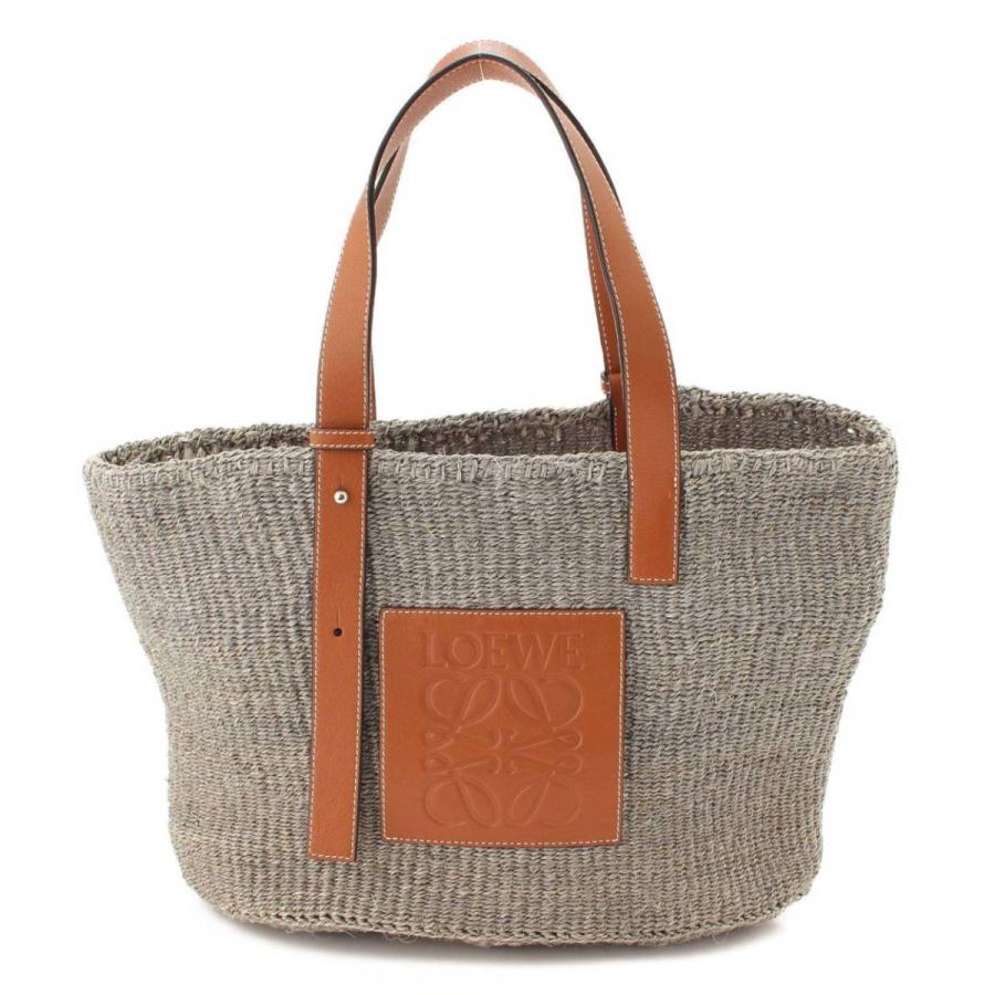 ロエベ】Loewe アナグラム バスケット かごバッグ グレー 【中古  