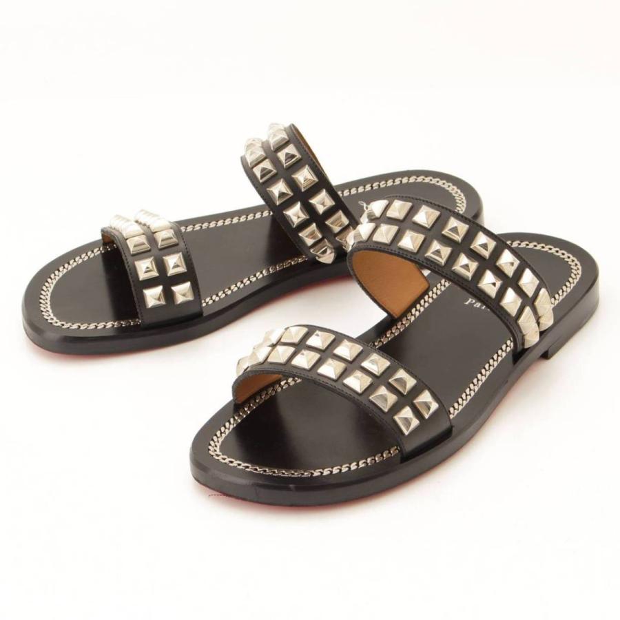 クリスチャンルブタン メンズ スタッズ フラット サンダル