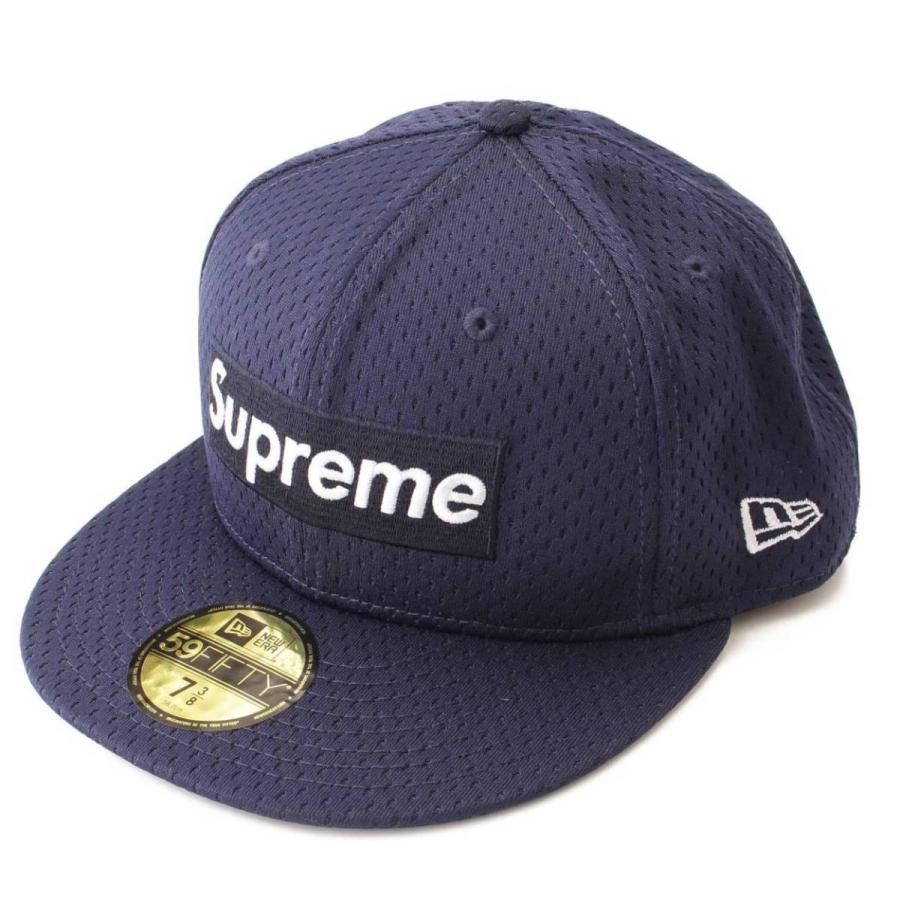 【シュプリーム】Supreme 18SS ニューエラ コラボ メッシュキャップ ネイビー 【中古】【正規品保証】96150 :96150