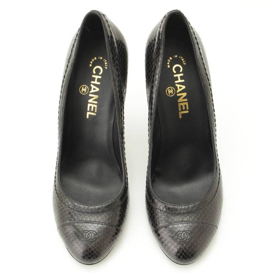CHANEL 【シャネル】Chanel パイソン ヒールパンプス ブラック G27870  
