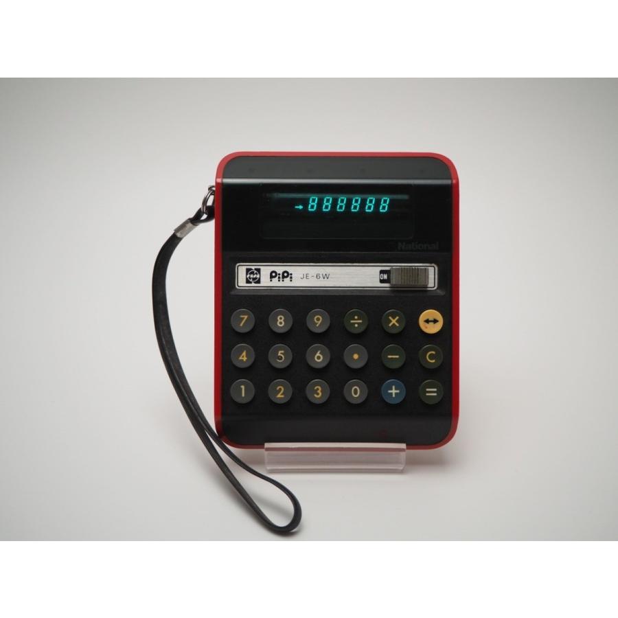 ナショナル National PiPi JE-6W 赤 FL 電卓 計算機 ビンテージ レトロ