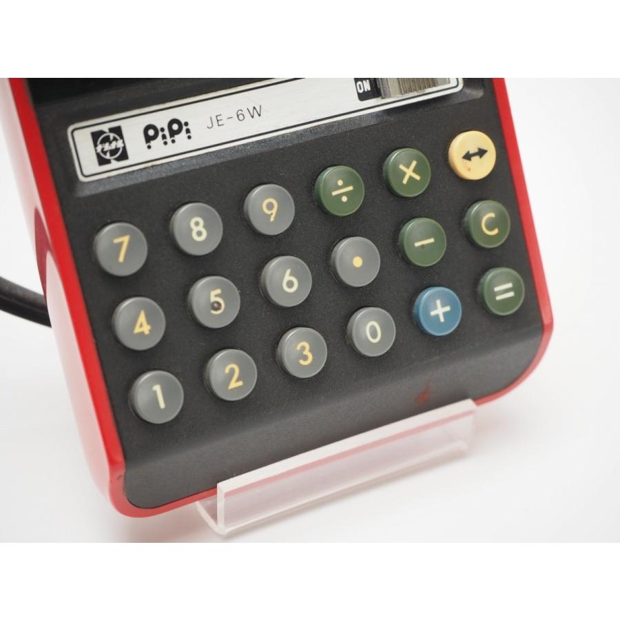 ナショナル National PiPi JE-6W 赤 FL 電卓 計算機 ビンテージ レトロ