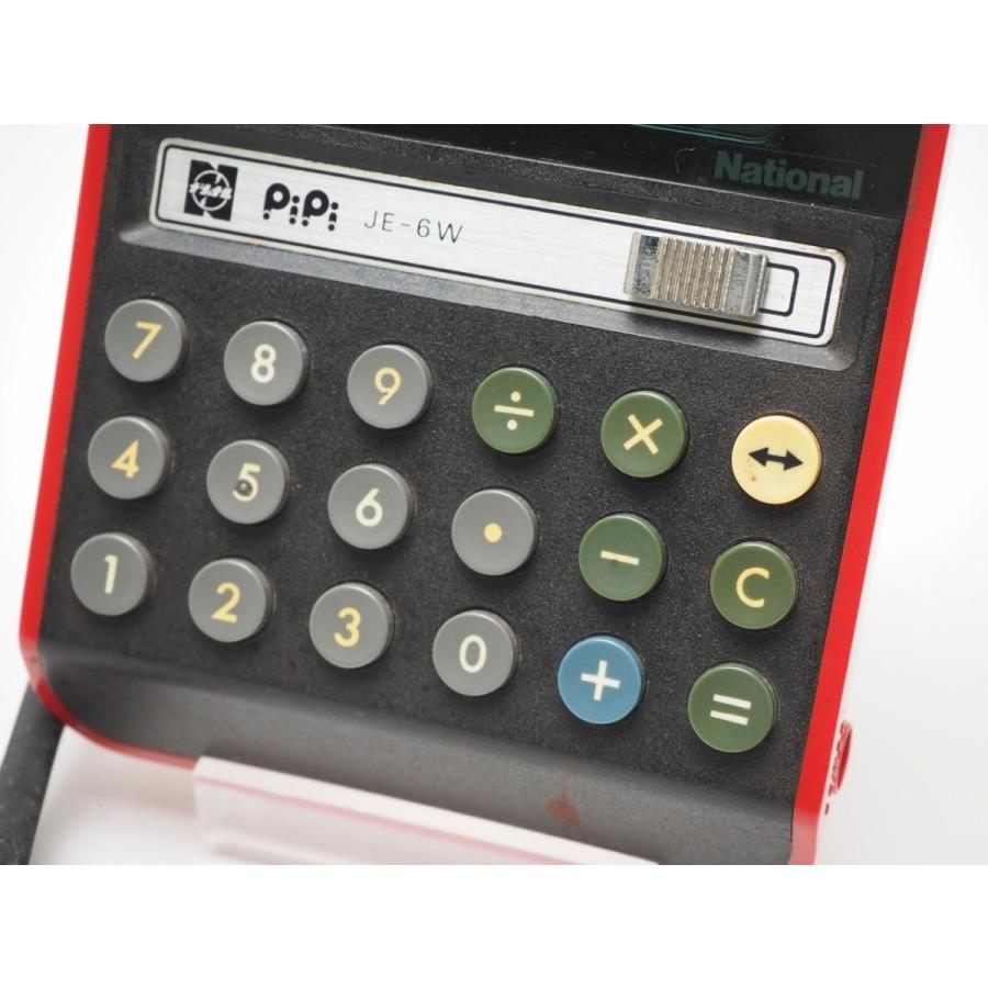 ナショナル National PiPi JE-6W 赤 FL 電卓 計算機 ビンテージ レトロ