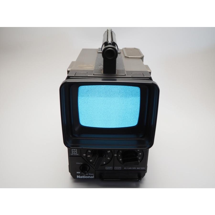 National TR-509E ナショナル 白黒ポータブルブラウン管テレビ 電池駆動 サンシェード付き｜retrotron｜02