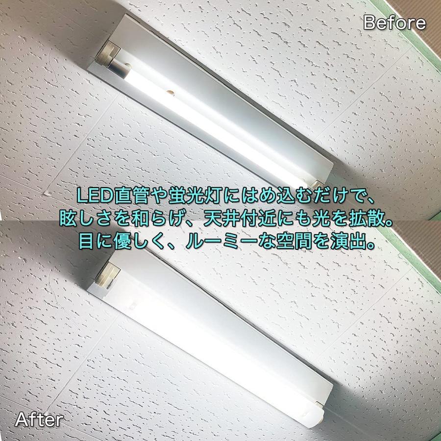 直管蛍光灯20形用防眩カバー 長さ58cm ポリカーボネート製 2本セット