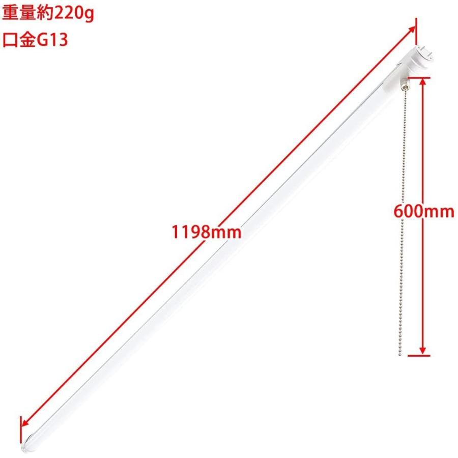 プルスイッチ付き LED蛍光灯 40形 長さ1198mm G13口金 両側給電 プルスイッチ付き LED蛍光灯 40形 長さ1198mm G13口金 両側給電