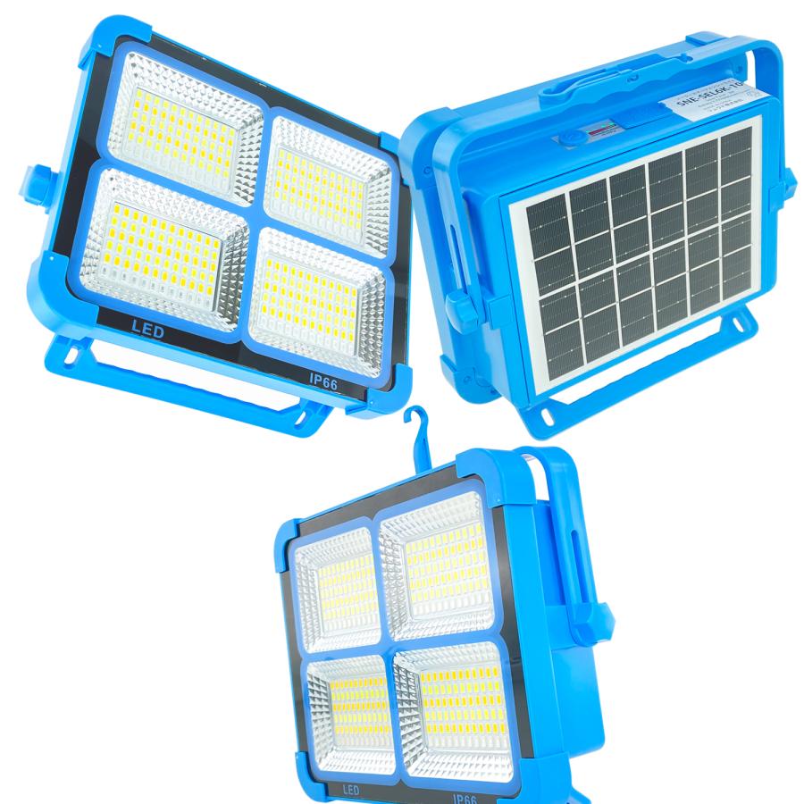 ソーラーUSB充電 LED投光器 最大1400ルーメン 3色 6000mAh充電池内蔵