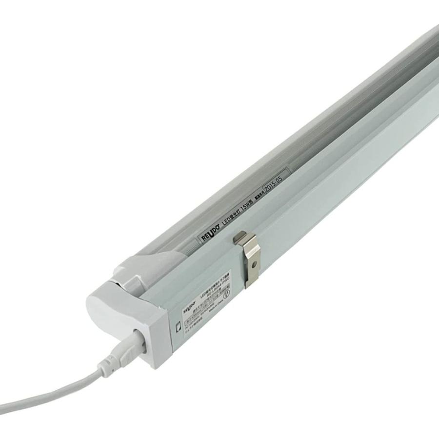 LEDの電球セット　100V AC コード付き LED蛍光灯専用トラフ器具15形 + LED蛍光灯セット ACコンセントに差込む