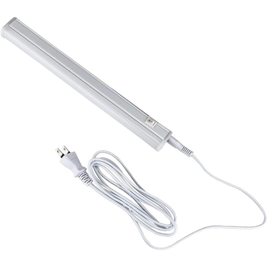 LEDライト スイッチ付 スリム蛍光管形 長さ30cm 昼光色 700ルーメン 消費電力5W 配線工事不要 AC電源コード・連結コード付属 20本セットの画像