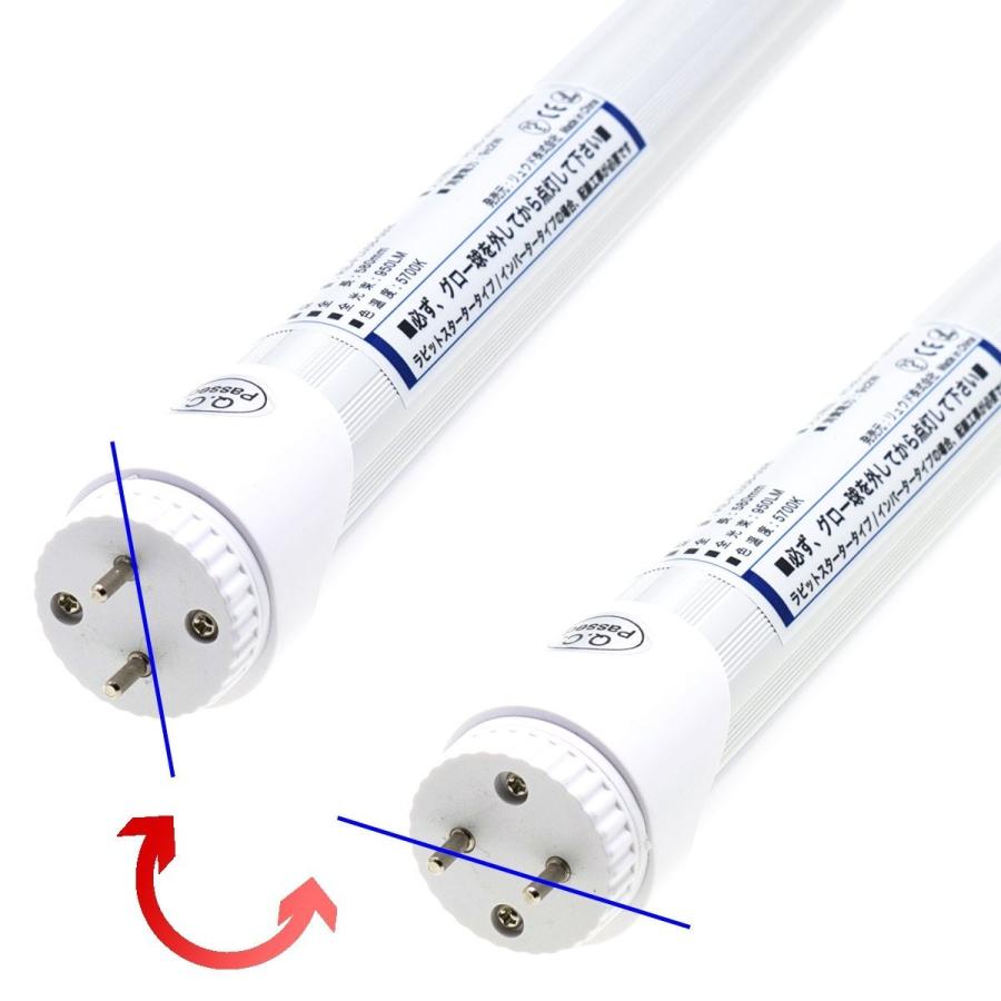 角度調整回転式 直管形LED蛍光灯40形(120cm) 21W 2300ルーメン 2年保証