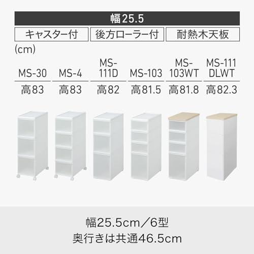ライクイット  like-it  御厨子所 納める か細い記憶装置 ミディストッカー 約幅25.5x奥46.5x高83糎 白いこと 日本製 MS-4 幅25.5? デッド空白文字