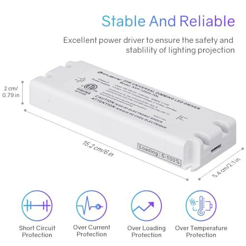 HitLights 25ワット調光可能なドライバ、電気LEDドライバ - 110V AC-12V DC変圧器。ルートロン、レビトンに対応し、LEDストリップライト、定電圧LED |  | 04