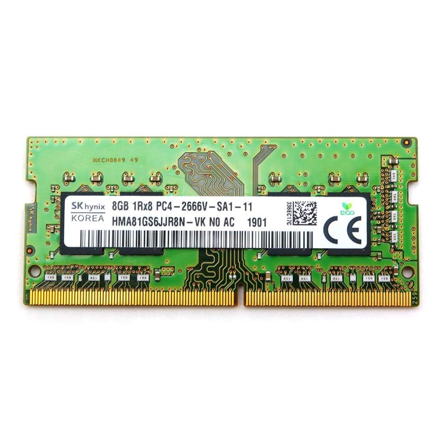 Hynix SK HYNIX 8GB 1RX8 DDR4 SO-DIMM PC4-21300 2666MHZ メモリーモジュール HMA81GS6JJR8N-VK_1