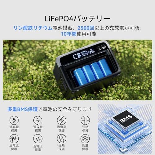 FlashFish ポータブル電源 大容量 230Wh/300W リン酸鉄リチウム 小型
