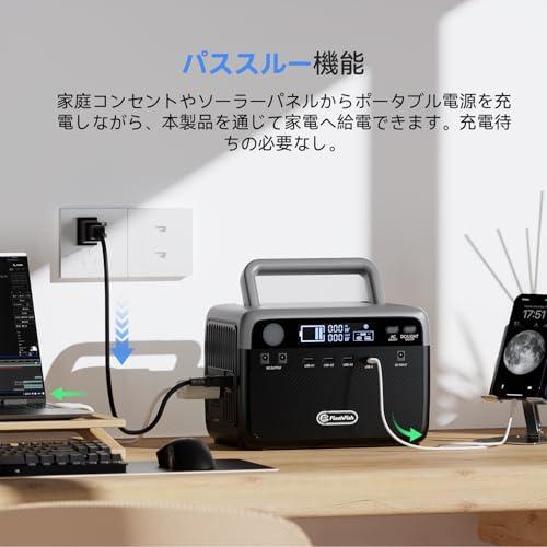 FlashFish ポータブル電源 大容量 230Wh/300W リン酸鉄リチウム 小型