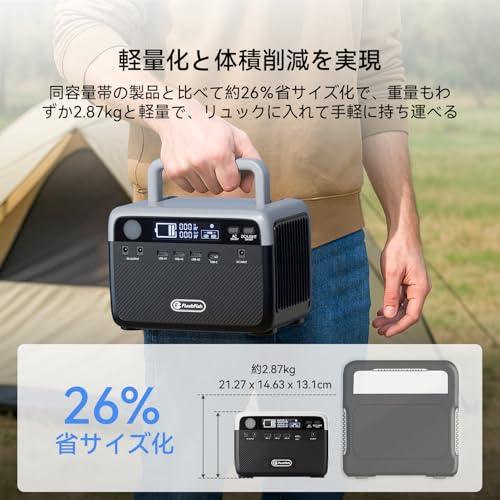 FlashFish ポータブル電源 大容量 230Wh/300W リン酸鉄リチウム 小型
