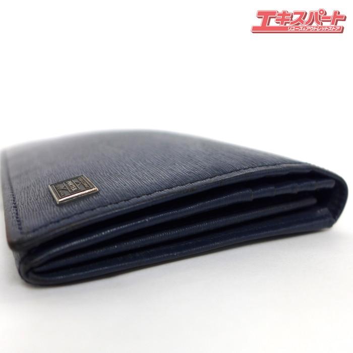 中古 PORTER ポーター カレント 二つ折り財布 ネイビー ※擦れ有 公田店
