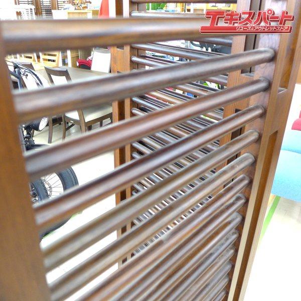 中古品 無垢材使用 木製3連パーテーション 重厚な作り 高さ186cm 公田