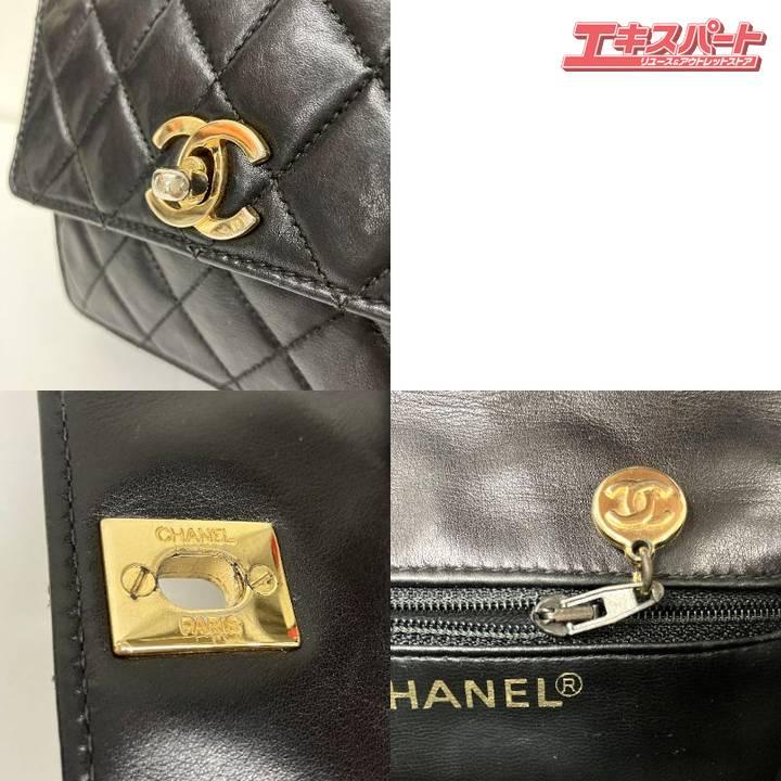 CHANEL シャネル マトラッセ ミニ ウエストポーチ ブラック ラムスキン
